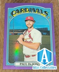 2021 Topps Heritage High Number, Base Card #554 PAUL DeJONG Purple Refractor